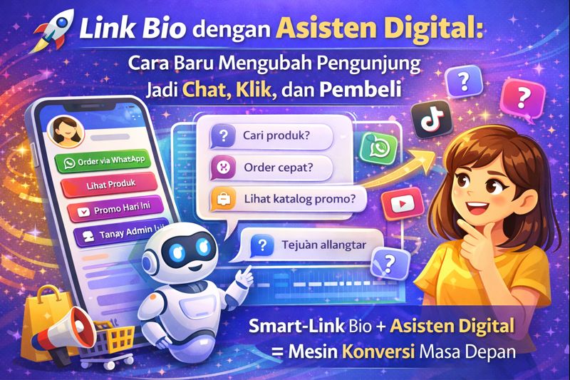 Link Bio dengan Asisten Digital: Cara Baru Mengubah Pengunjung Jadi Chat, Klik, dan Pembeli
